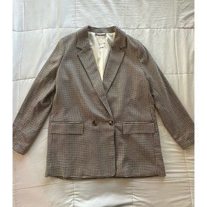 Houndstooth Chic: Oversized Blazer - Effortless Style Statement